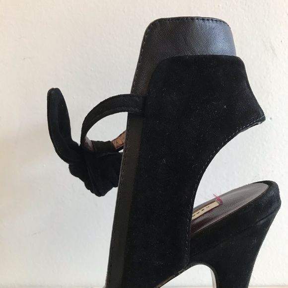 Report Signature Zany Black Suede High Back Heels - Picture 6 of 8